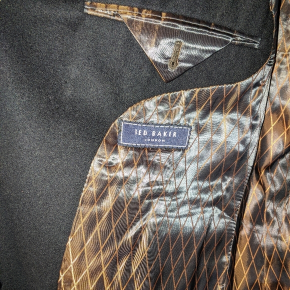 Ted Baker Overcoat - single breasted - Ulster collar - US 44R - Black - Picture 6 of 12